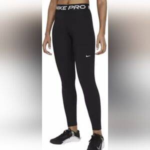 NWT Women’s Small Nike Pro Mesh Training Tight Legging Mid Rise Black White